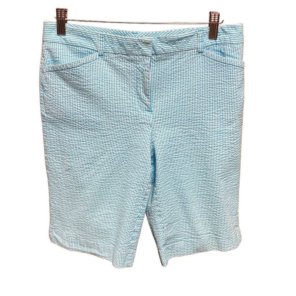Charter Club Blue Seersucker Bermuda Shorts Size 6